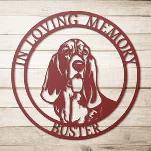 Basset Hound In Loving Memory Sign