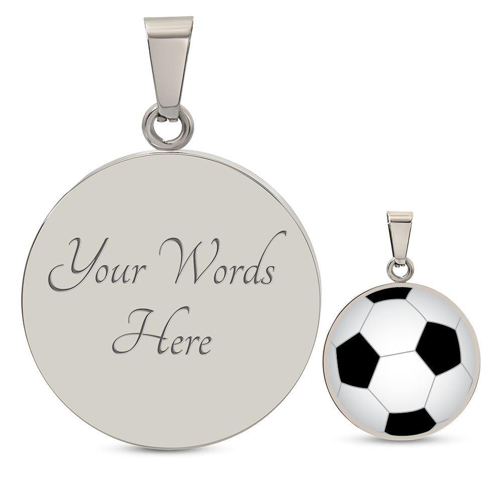 Soccer Pendant Necklace in 14k Gold or Silver Finish