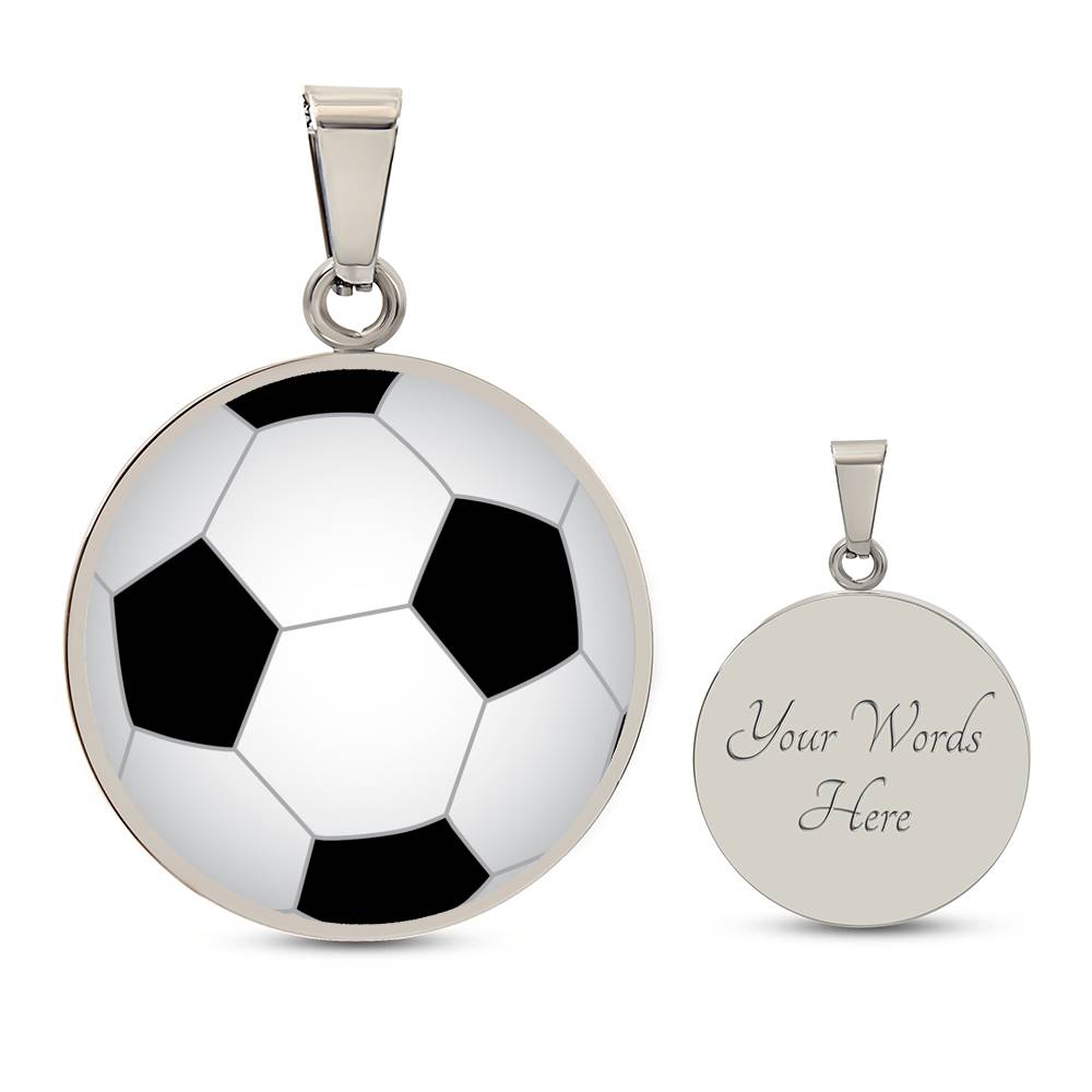 Soccer Pendant Necklace in 14k Gold or Silver Finish