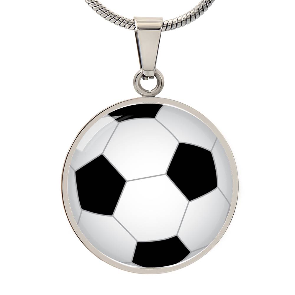 Soccer Pendant Necklace in 14k Gold or Silver Finish