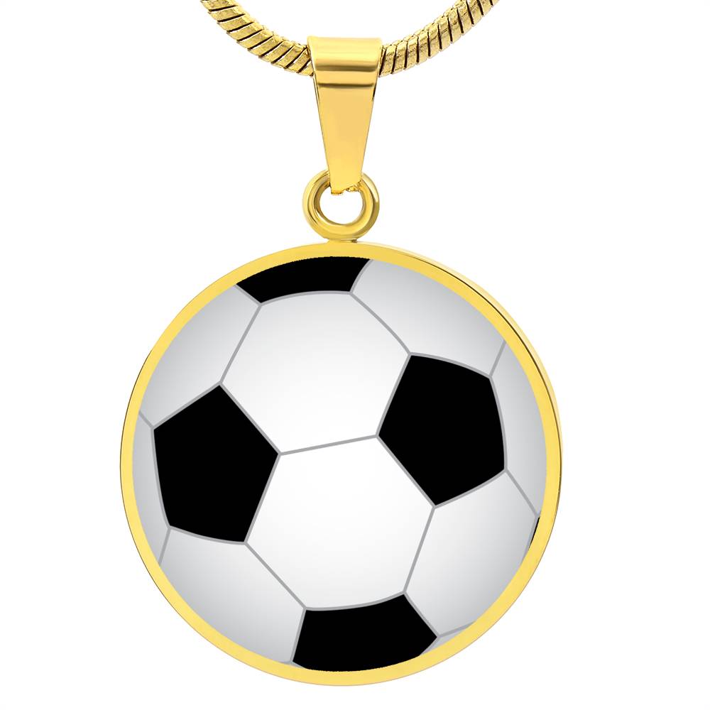 Soccer Pendant Necklace in 14k Gold or Silver Finish