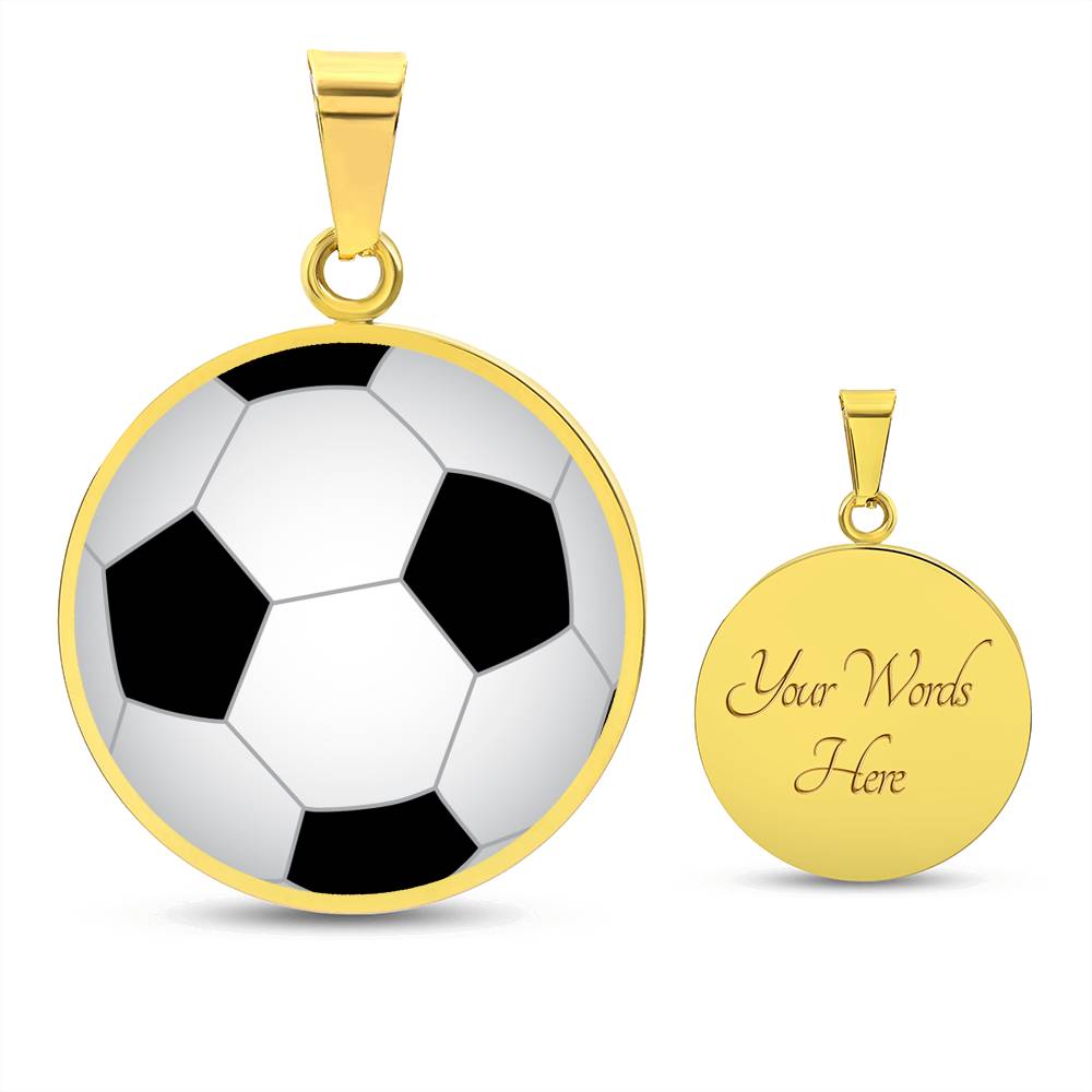 Soccer Pendant Necklace in 14k Gold or Silver Finish