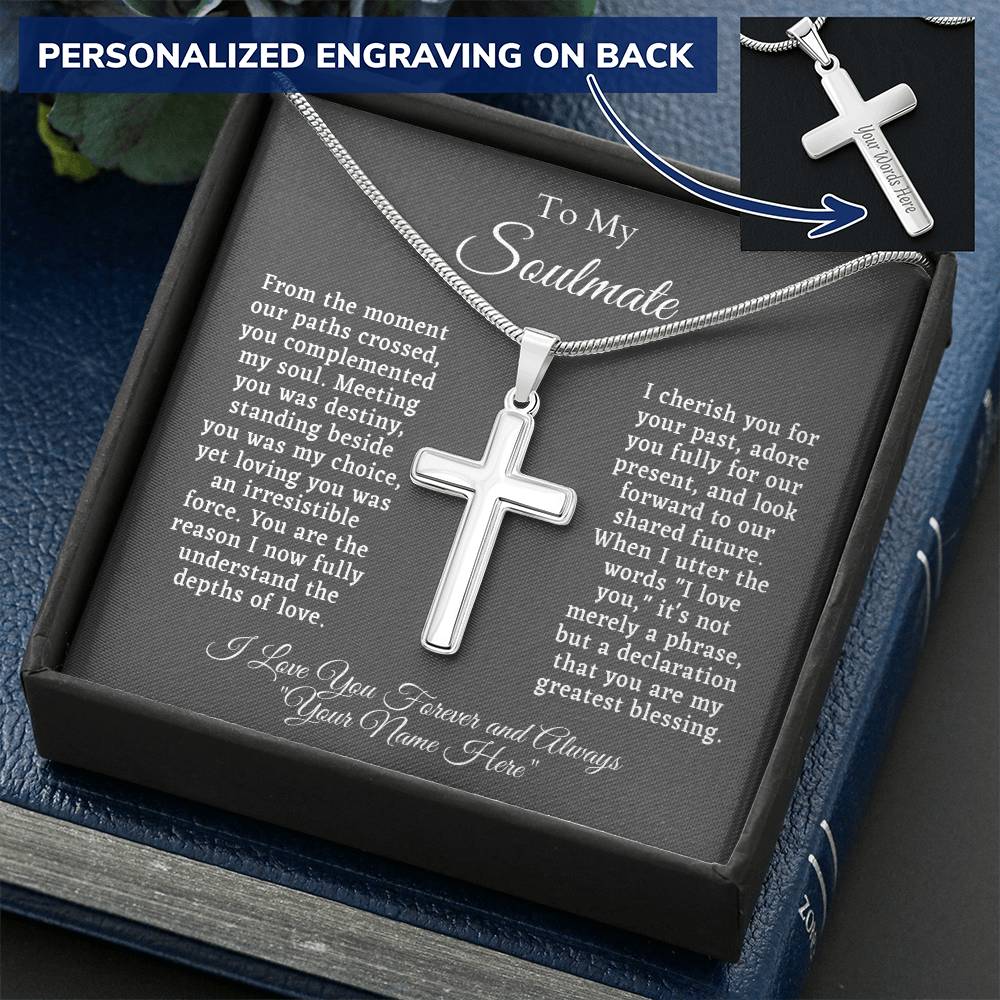 Personalized Cross Necklace with Personal Message Card