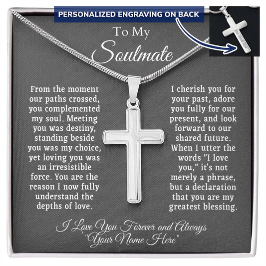 Personalized Cross Necklace with Personal Message Card