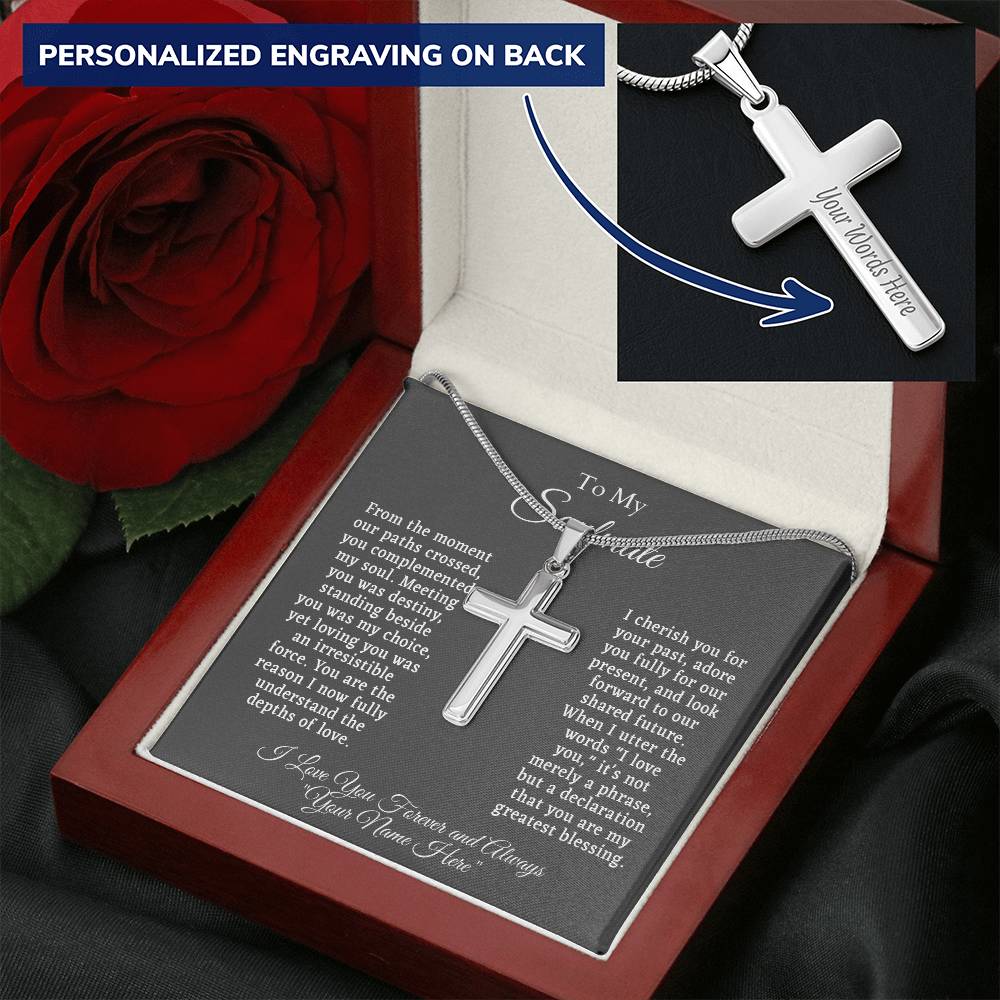 Personalized Cross Necklace with Personal Message Card