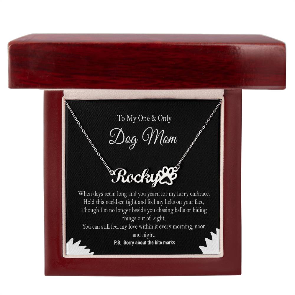 To My Dog Mom Pet Name Necklace with Presentation Box