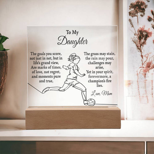 To My Soccer-Loving Daughter Acrylic Plaque