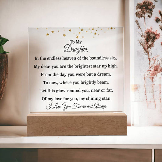 Mother to Daughter Starry Sky Acrylic Plaque