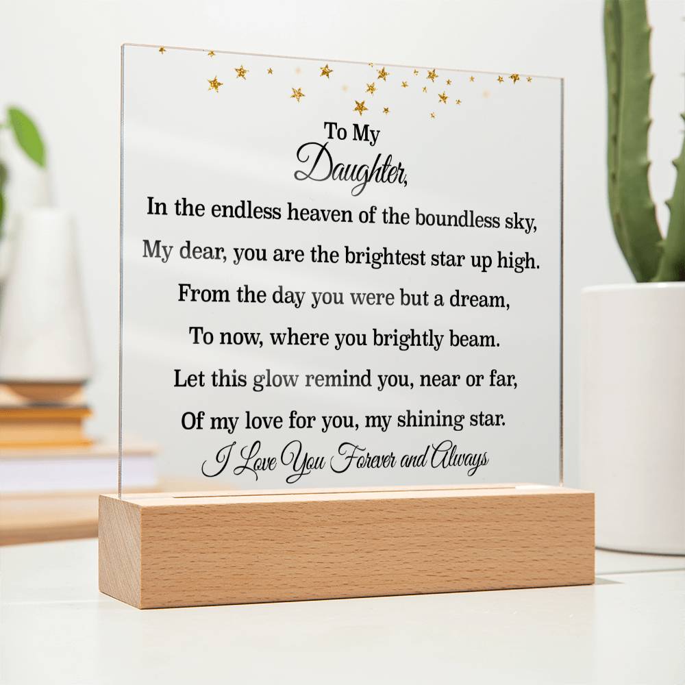 Mother to Daughter Starry Sky Acrylic Plaque