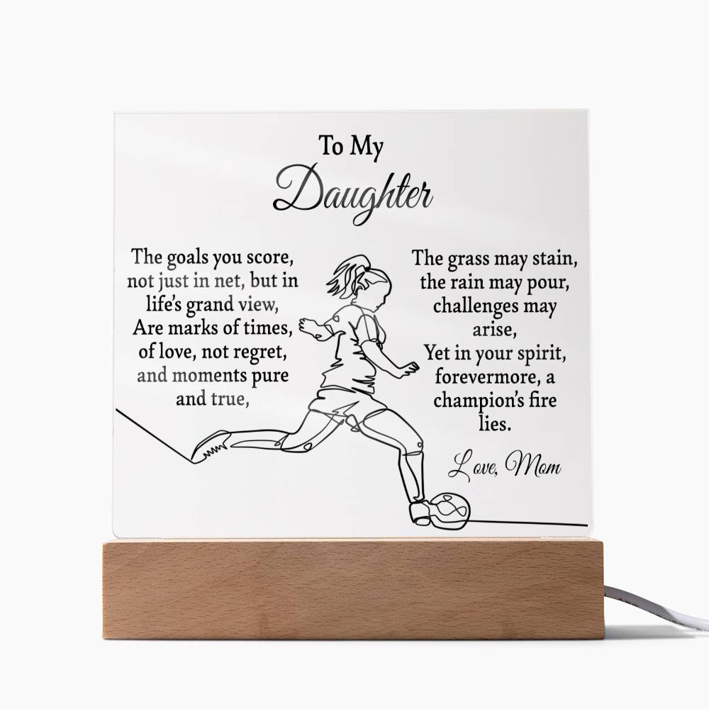 To My Soccer-Loving Daughter Acrylic Plaque