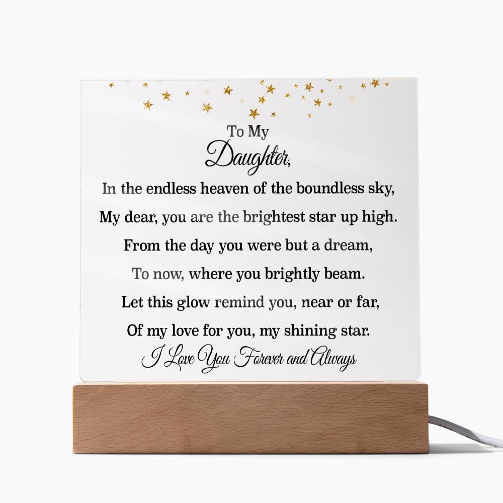 Mother to Daughter Starry Sky Acrylic Plaque