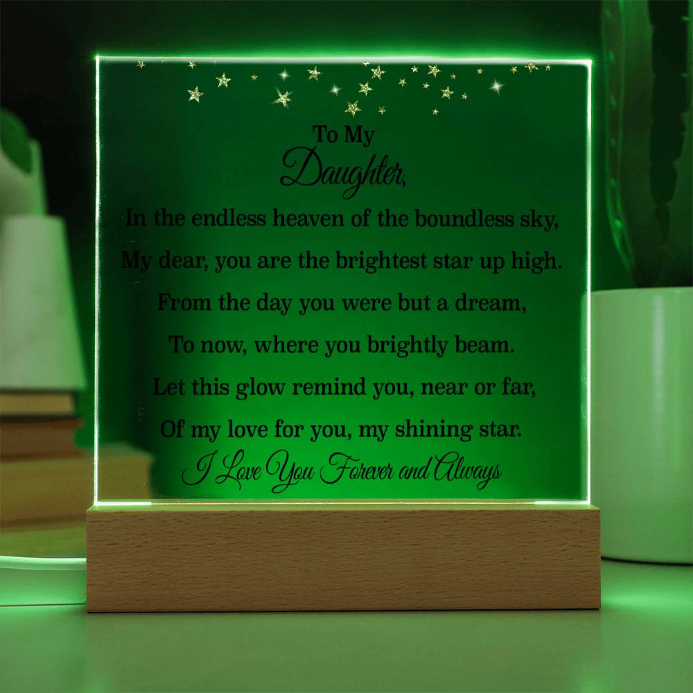 Mother to Daughter Starry Sky Acrylic Plaque