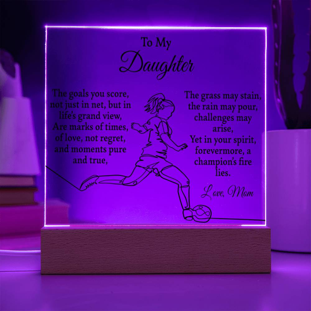 To My Soccer-Loving Daughter Acrylic Plaque