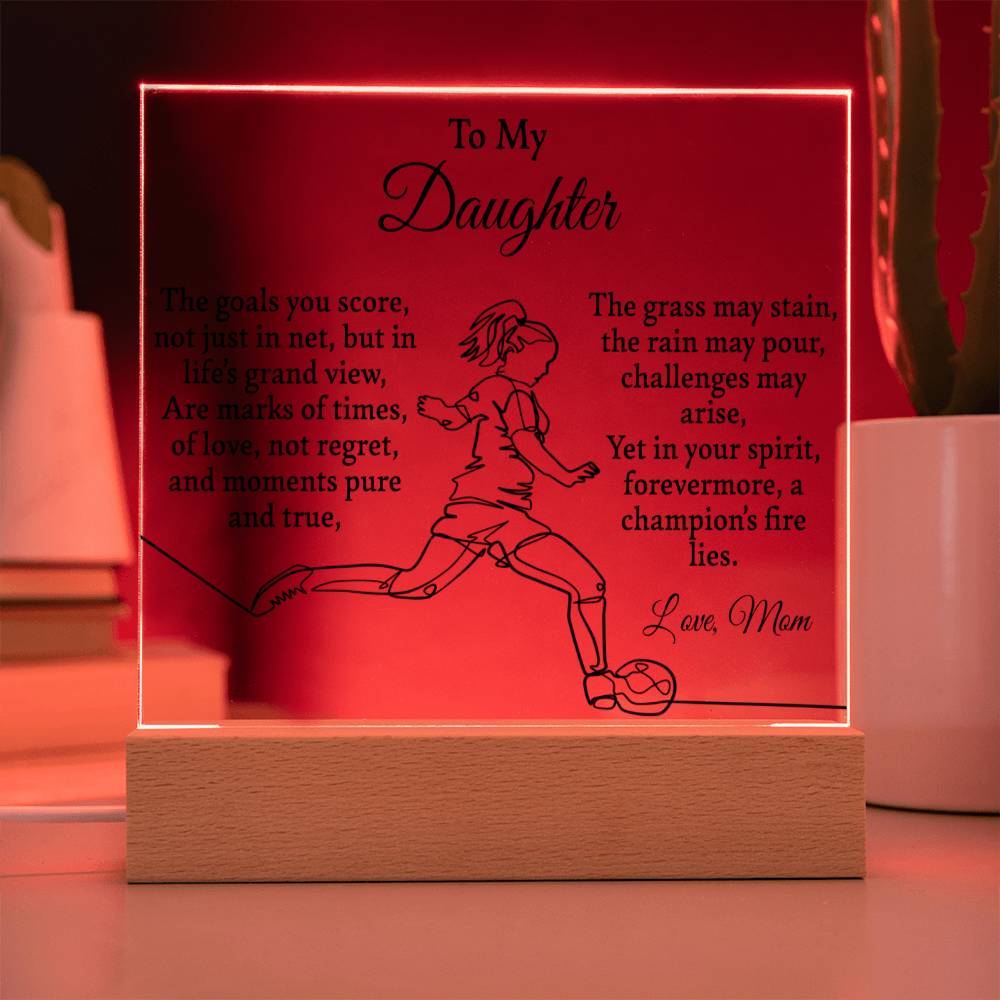 To My Soccer-Loving Daughter Acrylic Plaque