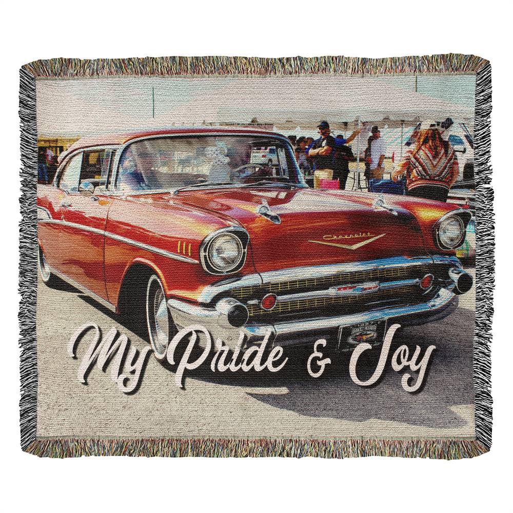 Vintage Car Woven Blanket