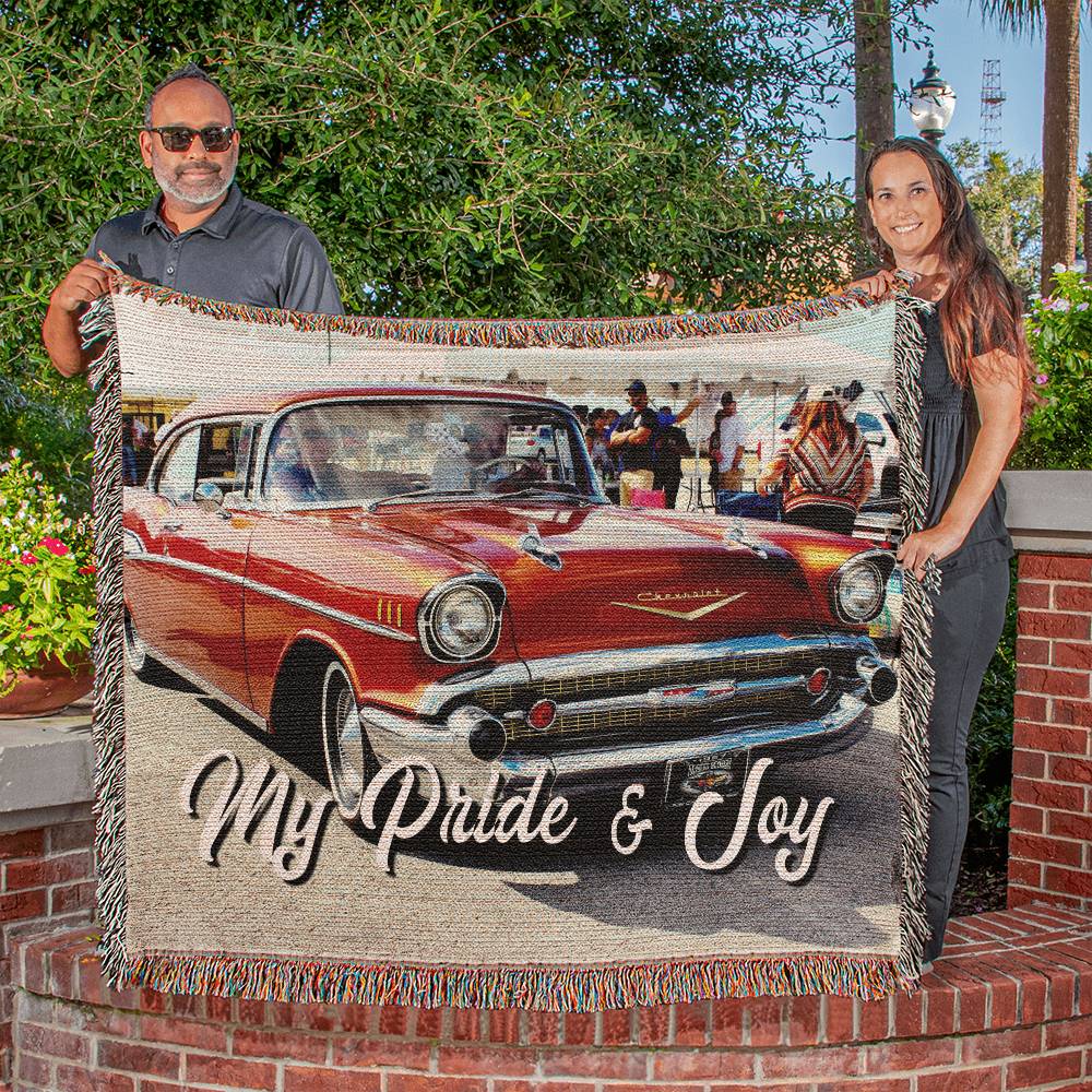 Vintage Car Woven Blanket