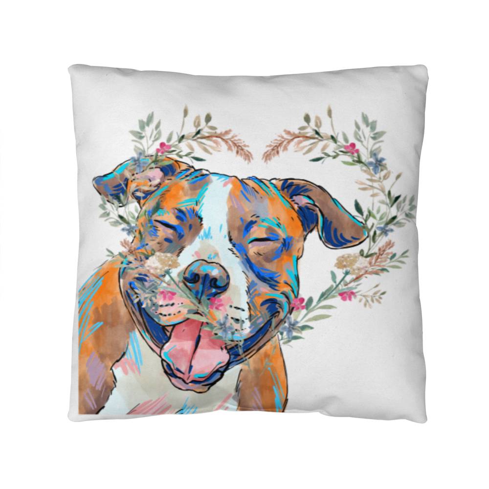 Amstaff Staffy Pillow with Wreath