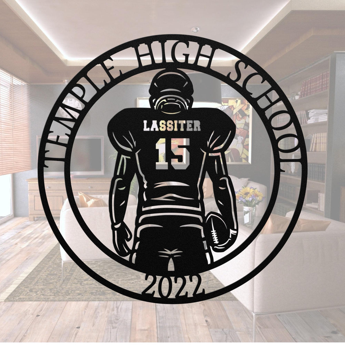 Customizable Football Metal Sign: Senior Night Gift