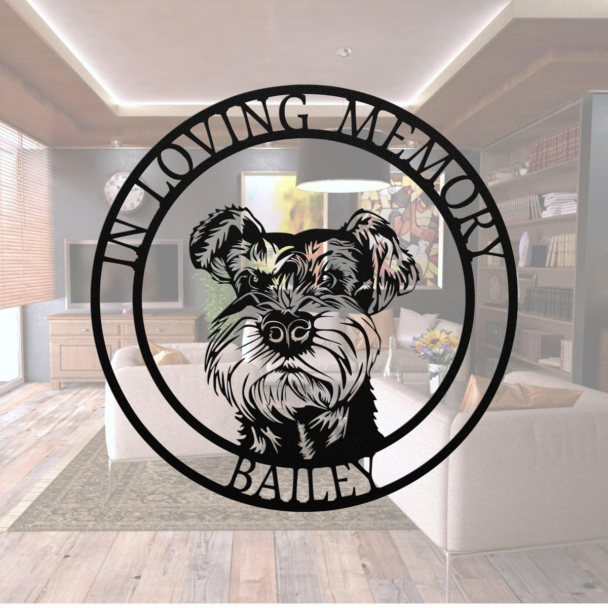 Personalized Schnauzer Family Name Metal Sign - Pet Memorial Gift