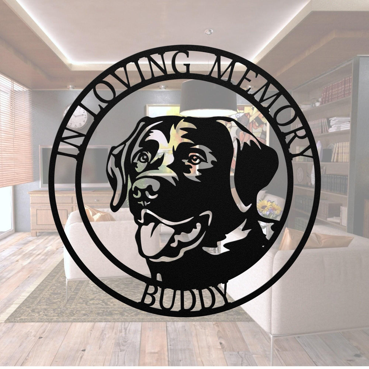 Personalized Labrador Retriever Memorial Sign: Custom Metal Dog Name Sign