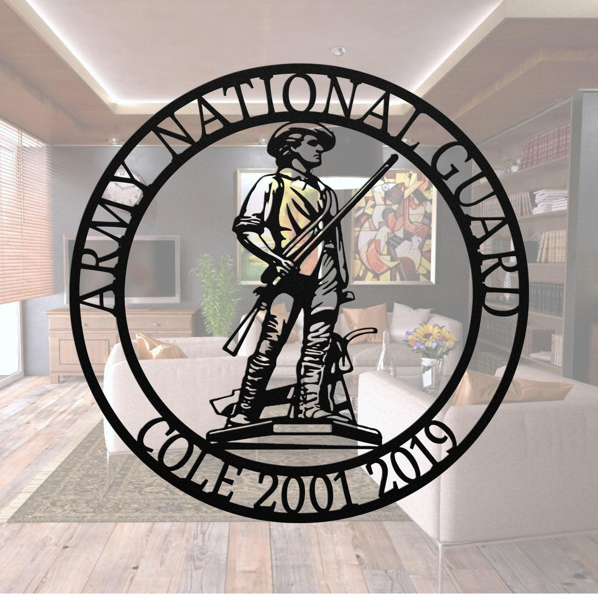 Personalized Army National Guard Metal Sign: Veteran Gift