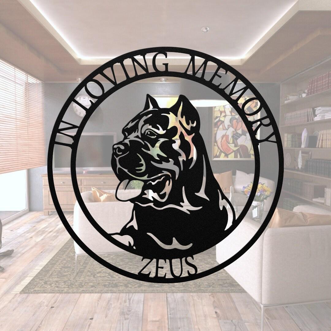 Personalized Cane Corso Memorial Sign: Custom Metal Dog Name Art