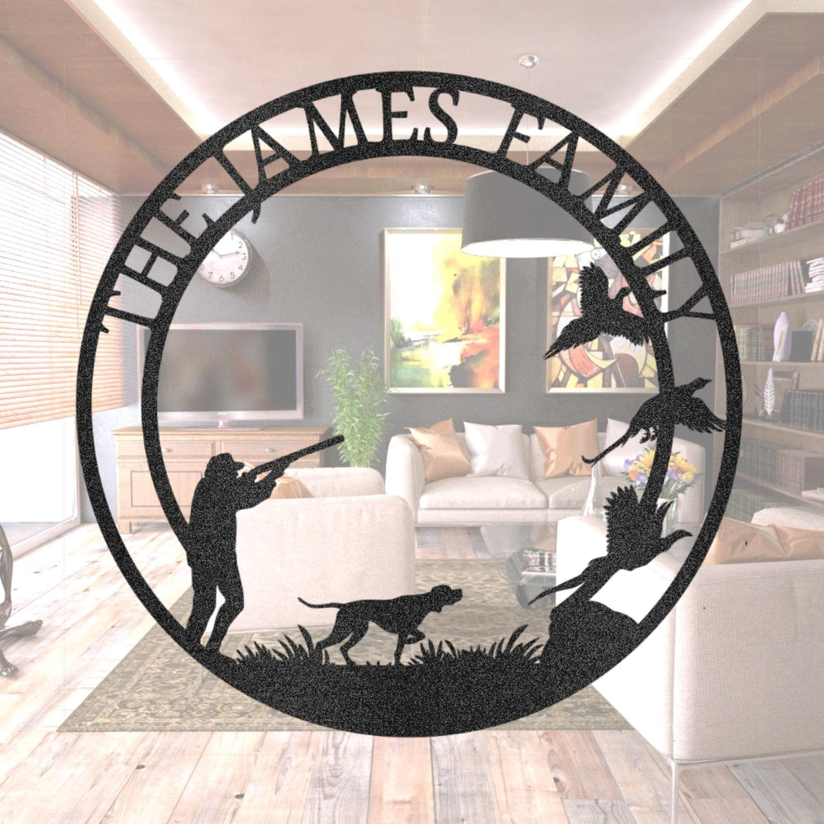 Custom Pheasant Hunting Metal Sign: Personalized Family Name Home Decor