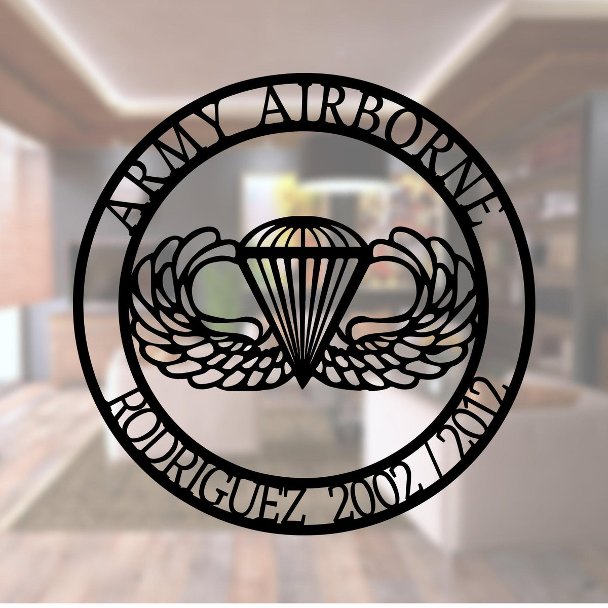 Personalized Army Airborne Metal Sign, Veteran Gift
