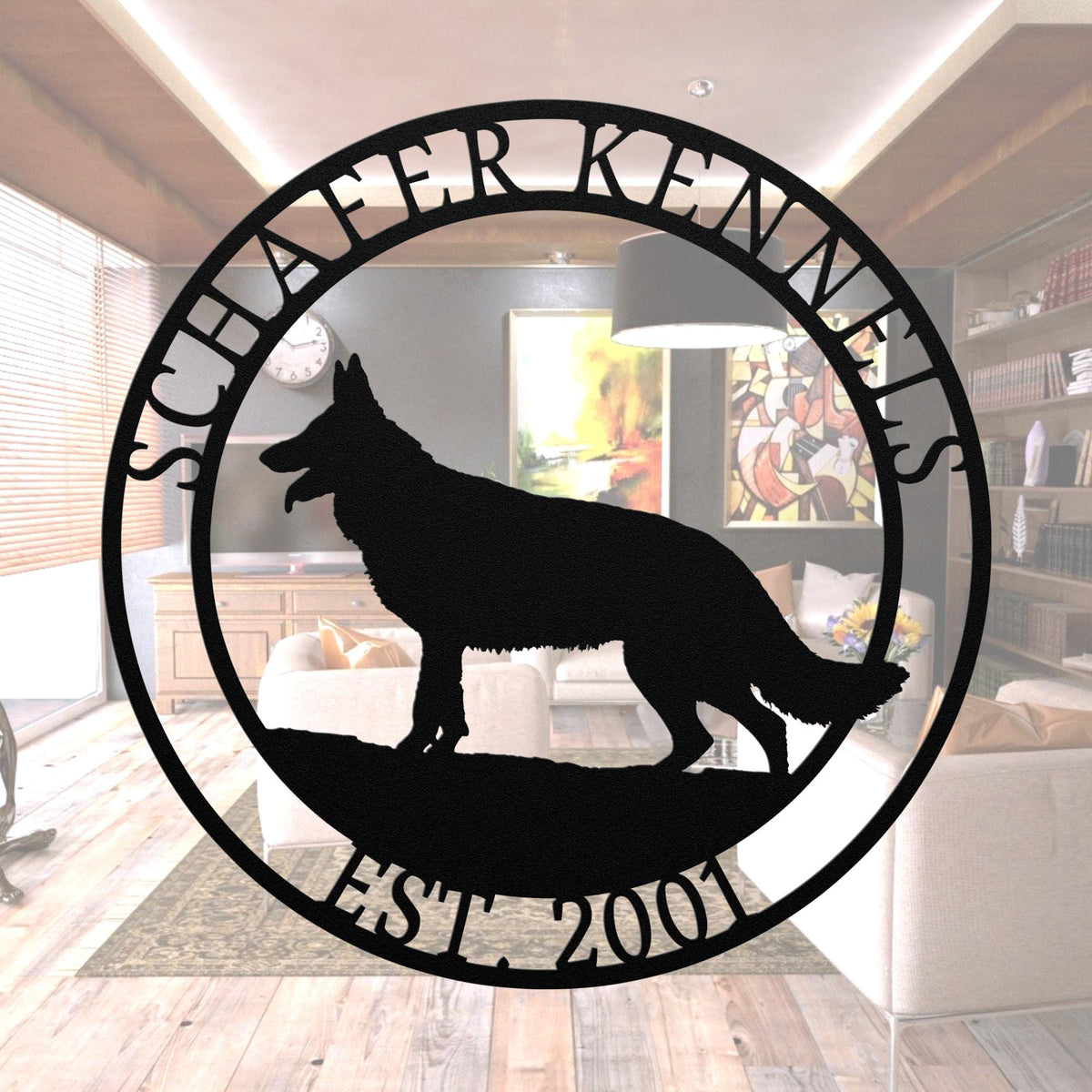 Personalized German Shepherd Metal Sign: Custom Dog Kennel Decor