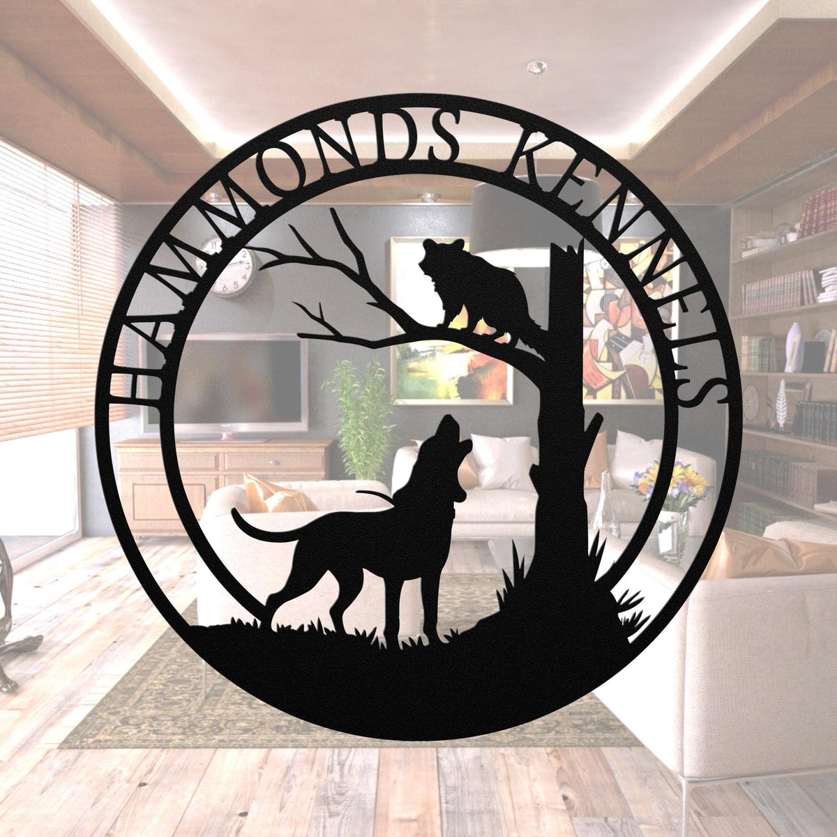 Custom Coonhound Metal Sign: Personalized Family Name Home Decor