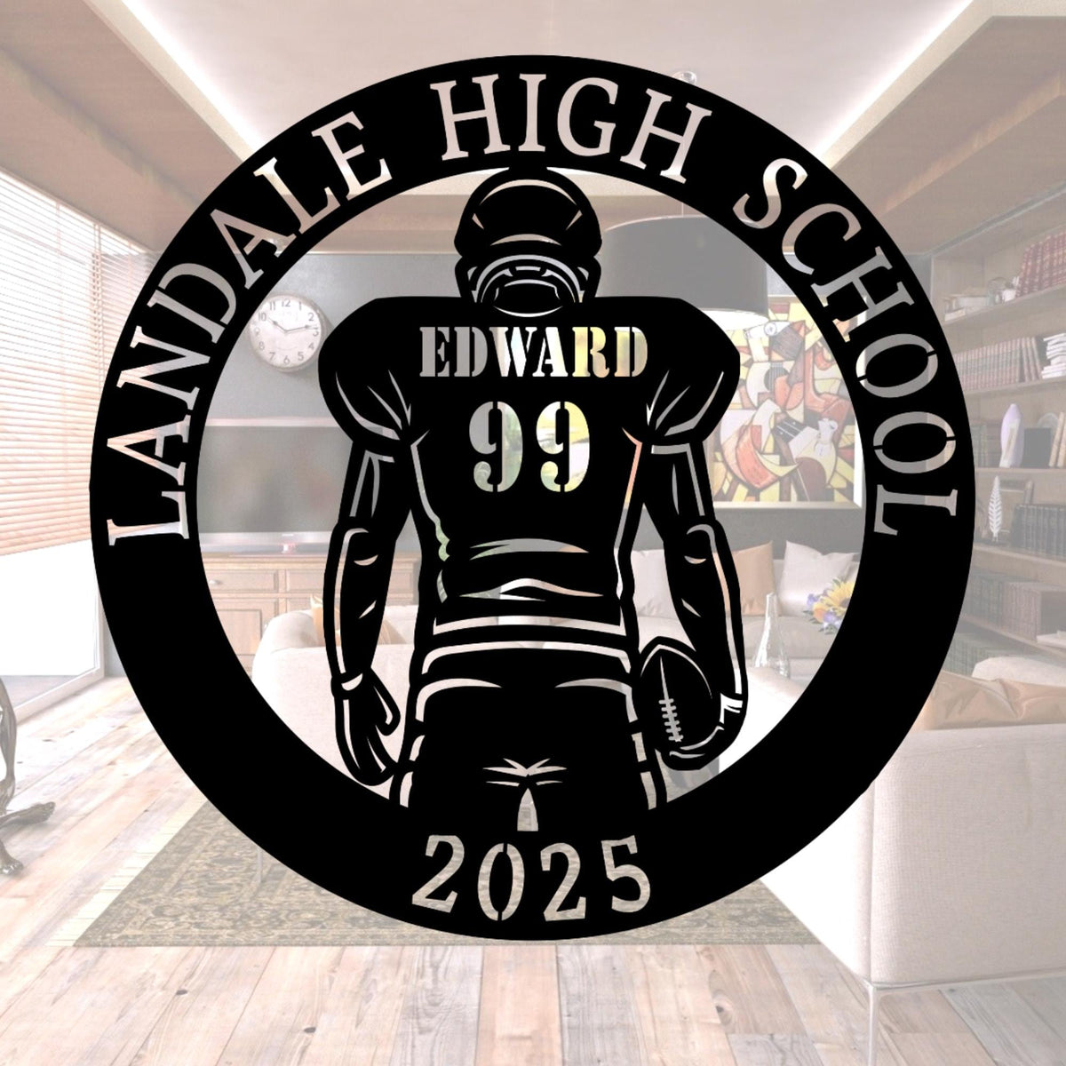 Customizable Football Metal Sign: Senior Night Gift