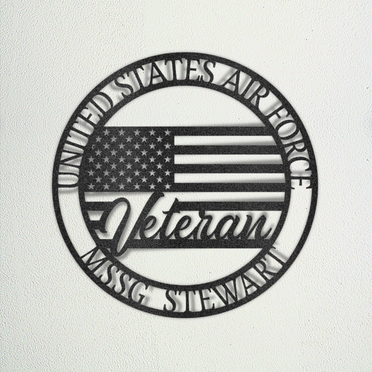 Personalized US Air Force Veteran Metal Sign - USA Flag Gift