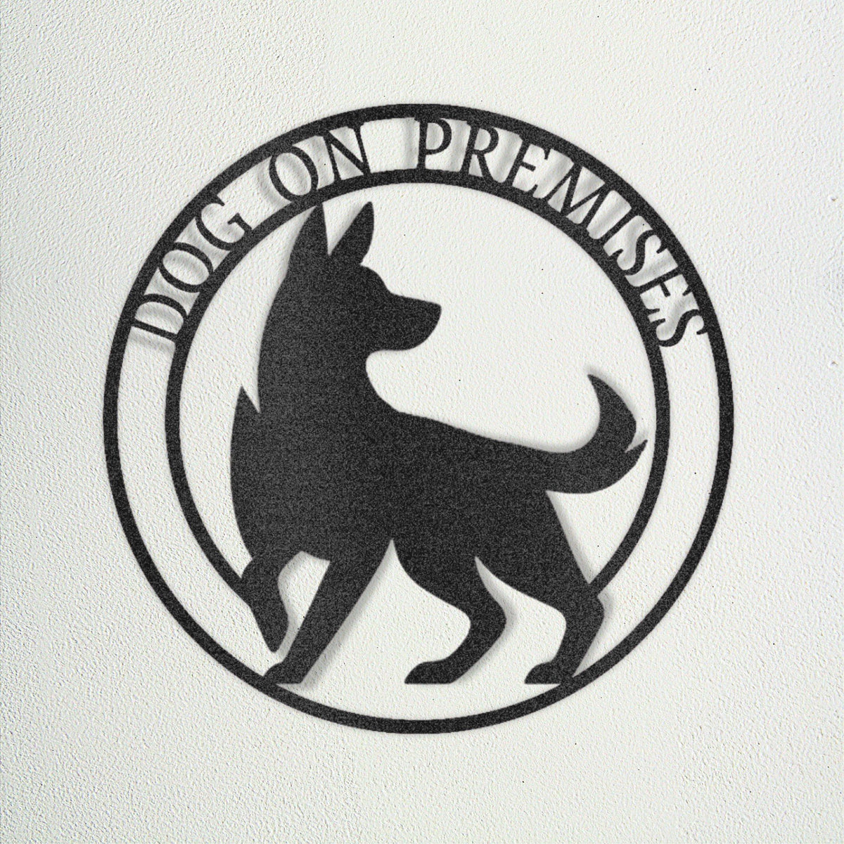 German Shepherd On Premises Metal Sign: Farmhouse Security, Dog Lover Gift