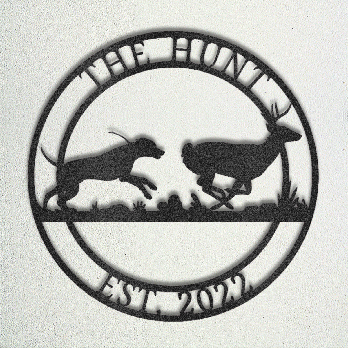 Custom Deer Hound Metal Sign: Personalized Family Name Wall Decor
