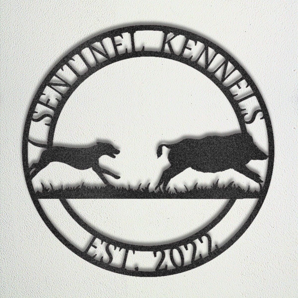Custom Hound Metal Sign: Ranch Name, Hog Hunting Decor