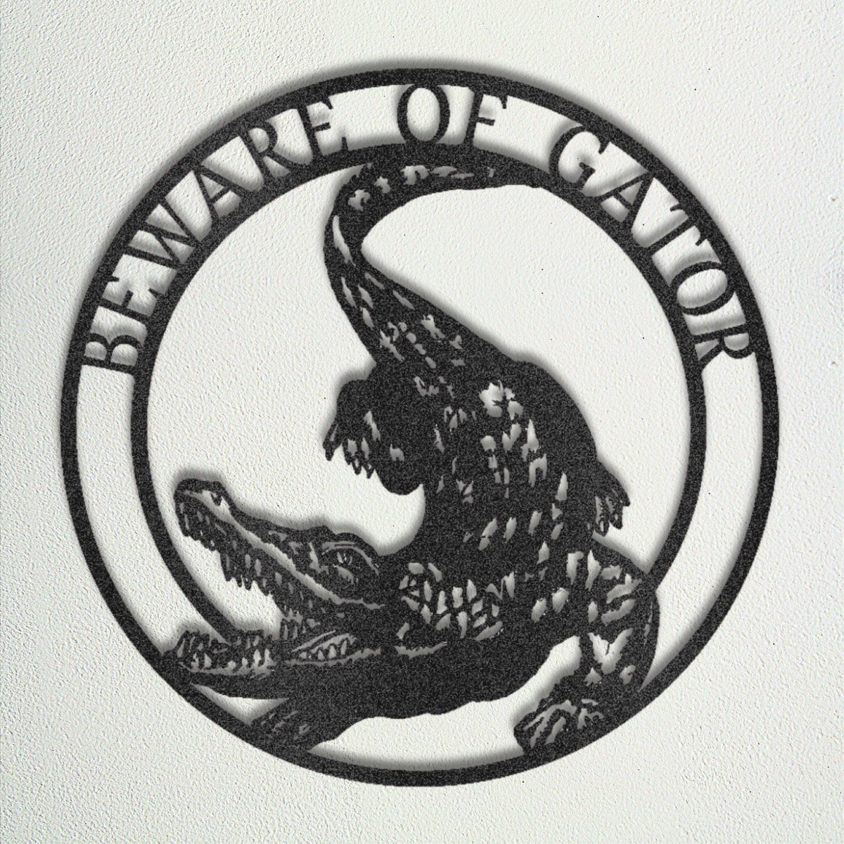 Gator Silhouette Metal Sign: Alligator Home &amp; Garden Decor