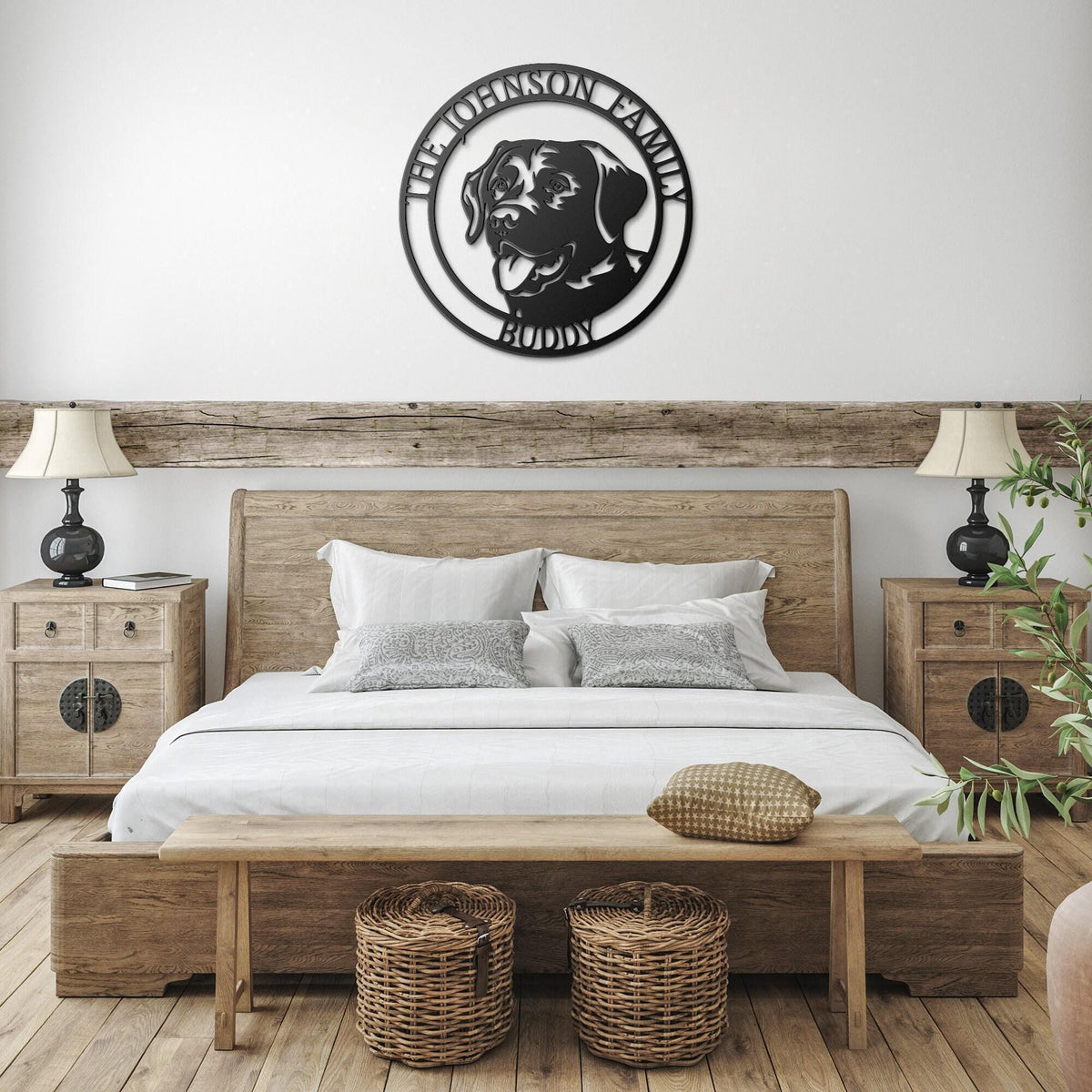 Personalized Labrador Retriever Metal Sign: Custom Dog Name, Family Name
