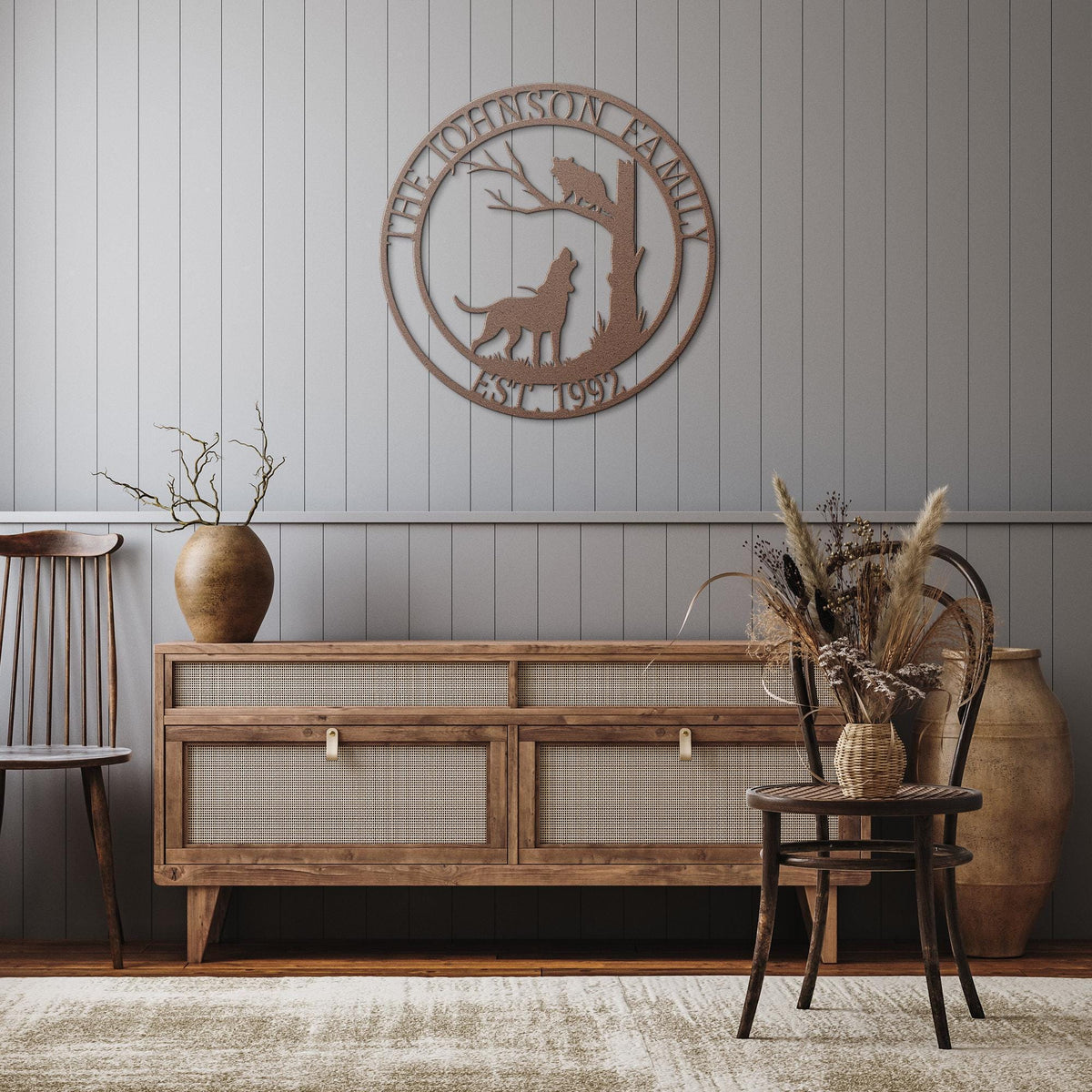 Custom Coonhound Metal Sign: Personalized Family Name Home Decor