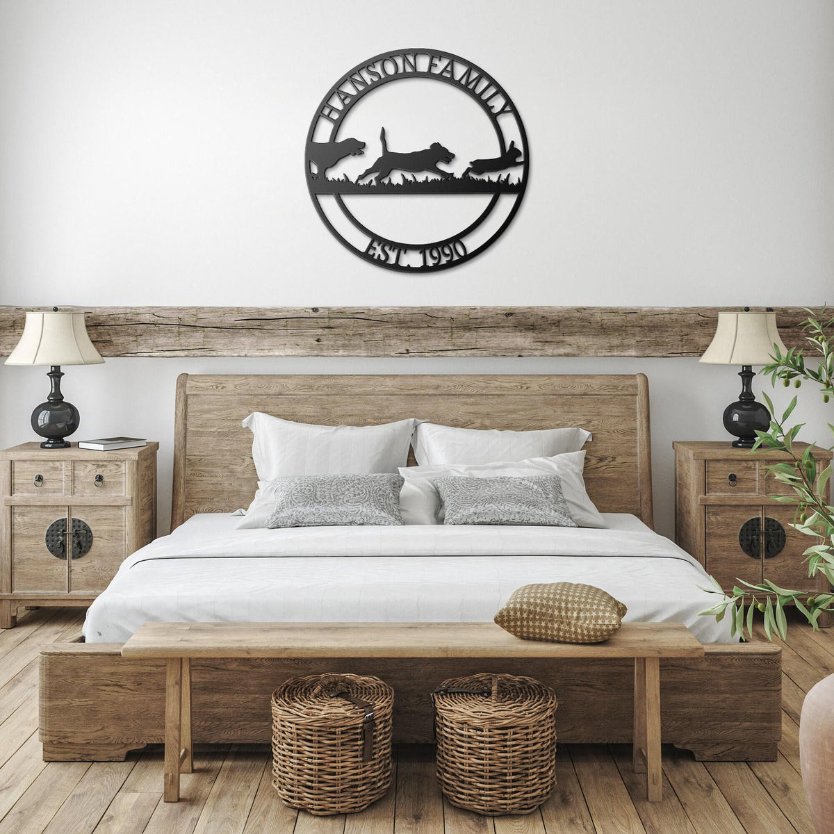 Custom Hound Metal Sign: Rabbit Hunting Family Name Decor