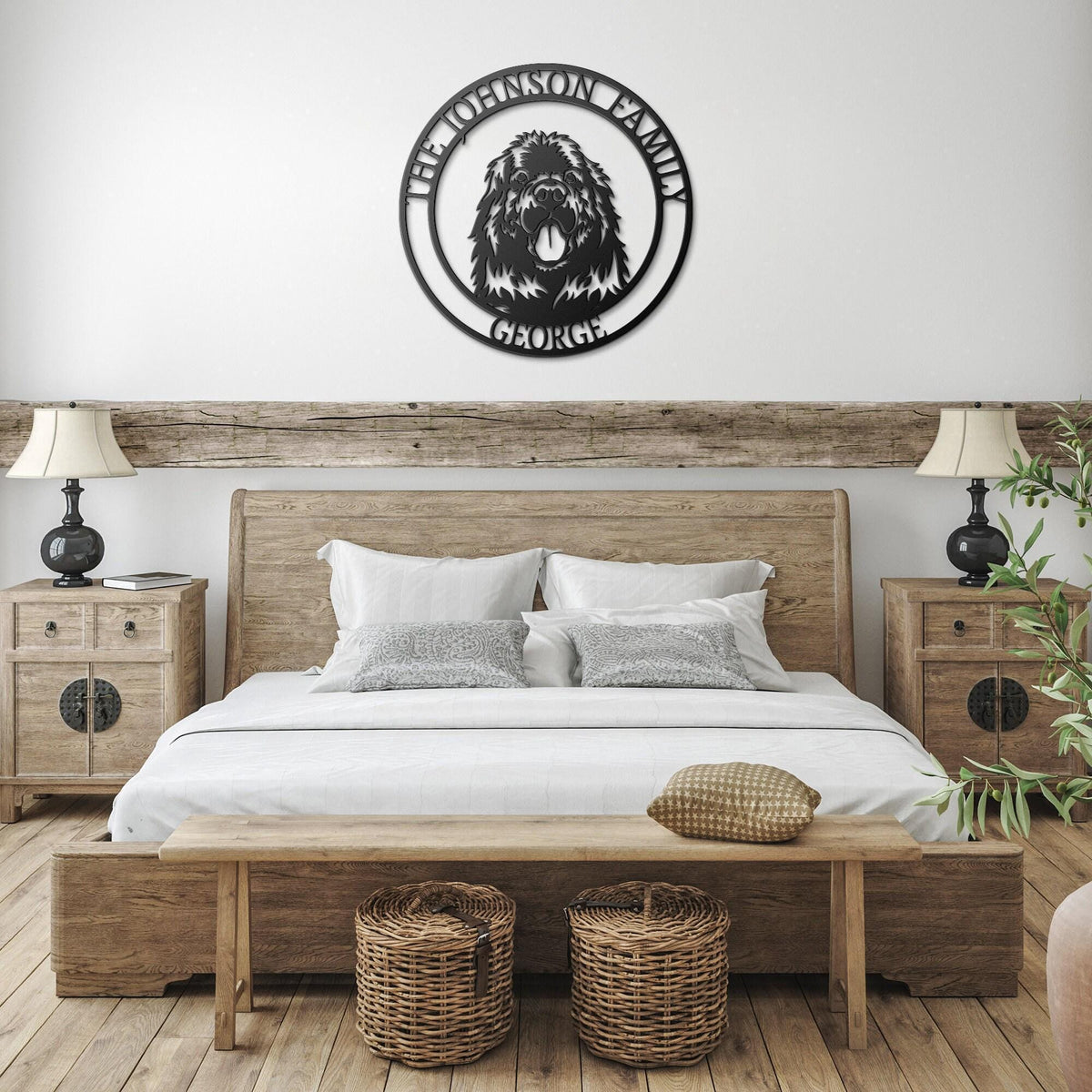 Personalized Newfoundland Dog Metal Sign: Custom Pet Name, Family Name