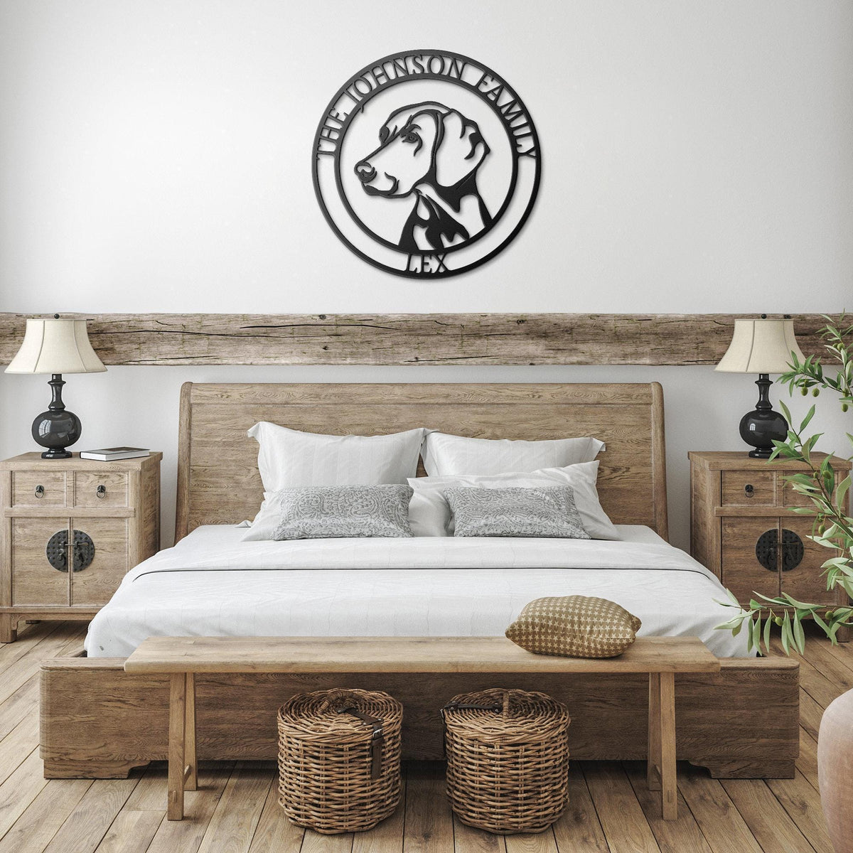 Custom Weimaraner Family Name Metal Sign: Dog Memorial Gift