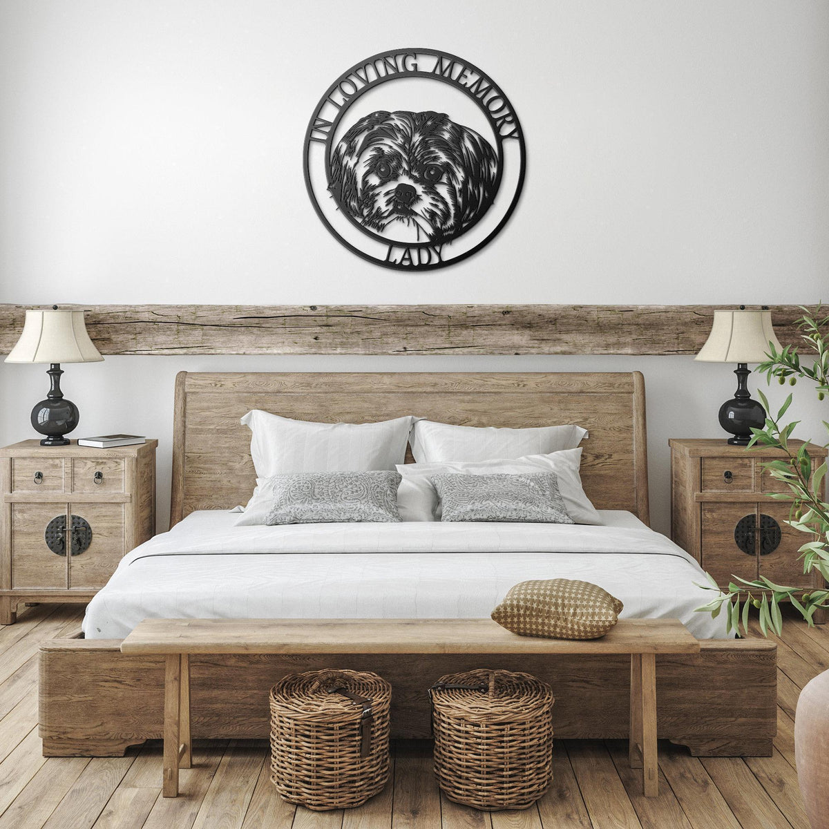 Shih Tzu Memorial Metal Silhouette: Personalized Pet Loss Gift