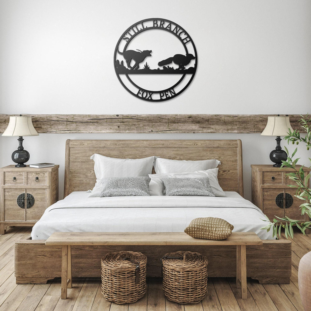 Custom Hound &amp; Fox Metal Sign: Ranch Home Decor