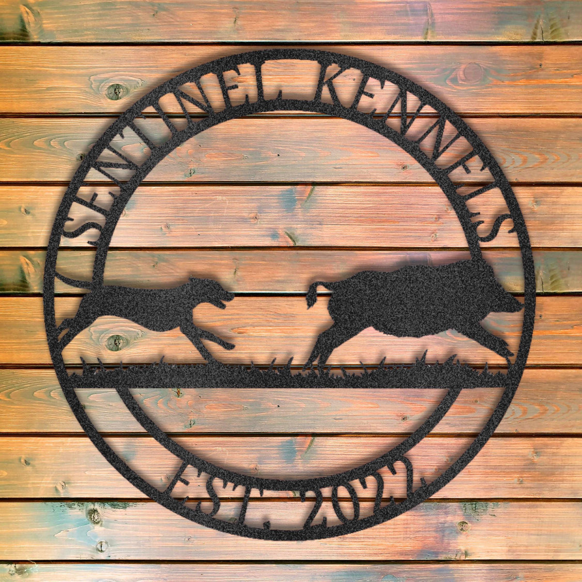 Custom Hound Metal Sign: Ranch Name, Hog Hunting Decor