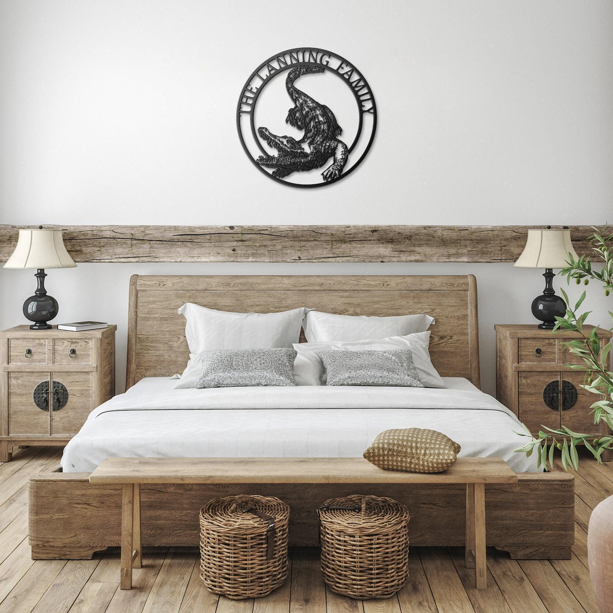 Gator Silhouette Metal Sign: Alligator Home &amp; Garden Decor