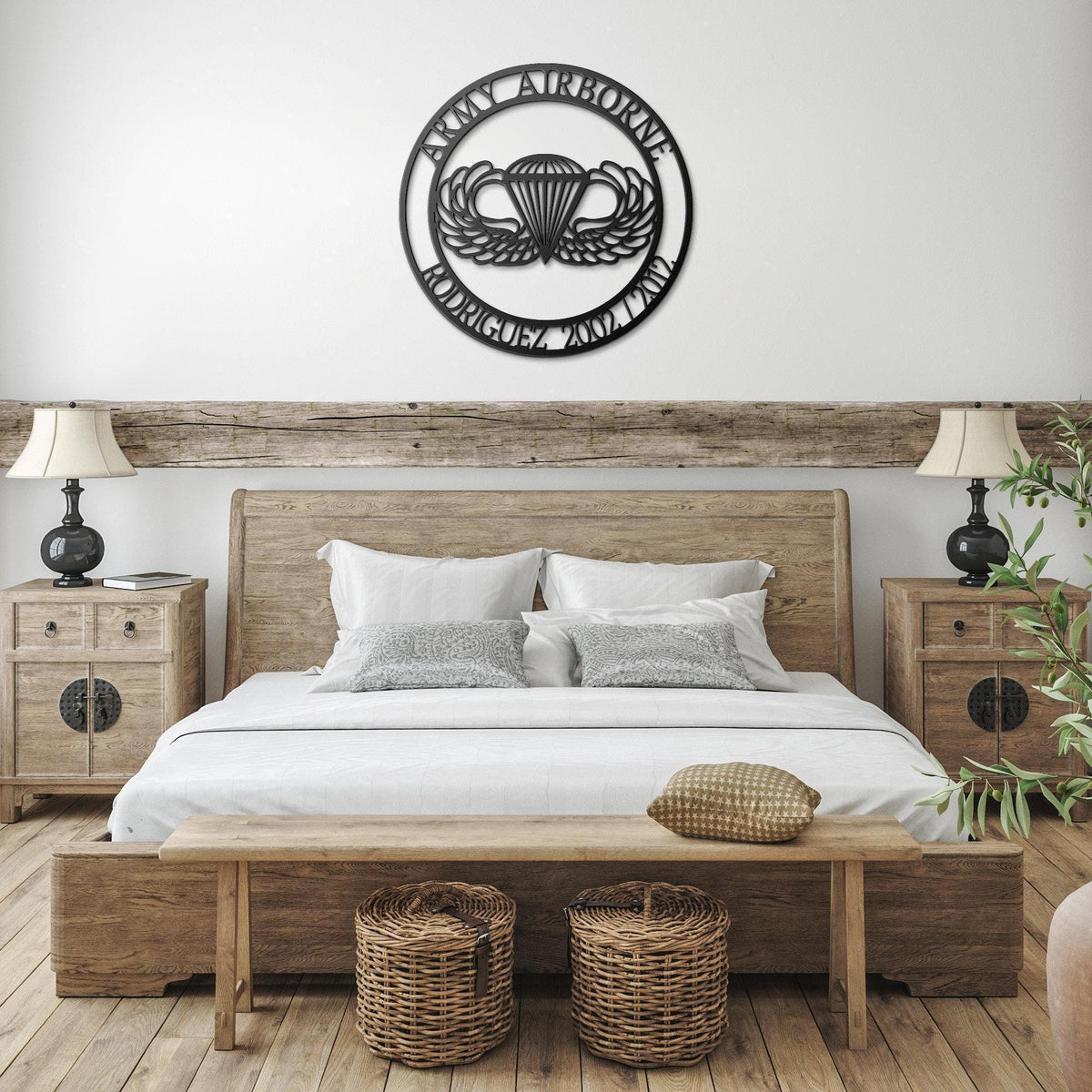 Personalized Army Airborne Metal Sign, Veteran Gift