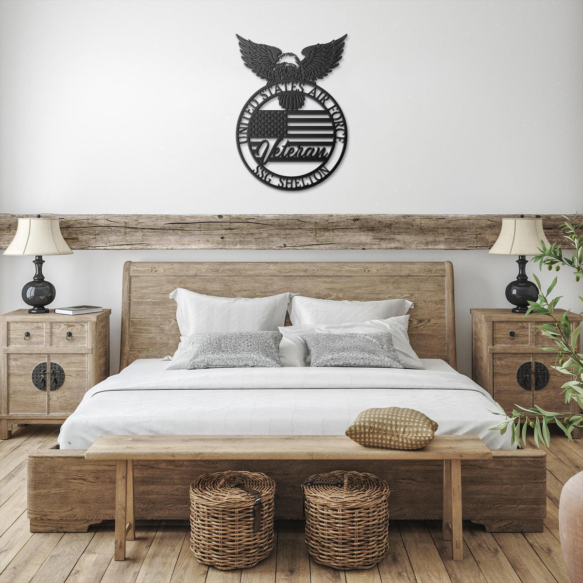 Personalized US Air Force Metal Sign: Veteran Gift, USA Flag Decor
