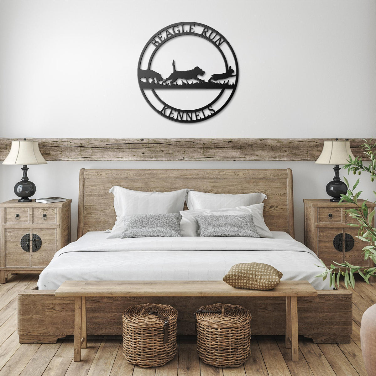 Custom Beagle Hound Metal Sign: Family Name, Hunting Decor