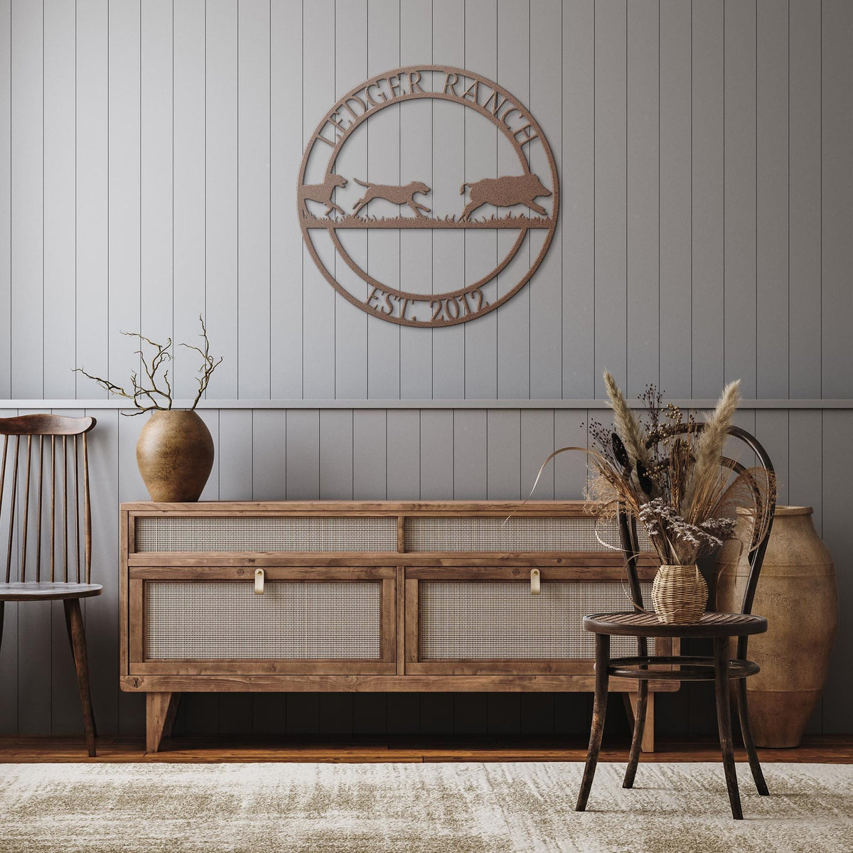 Custom Hound Metal Sign: Ranch Name Wall Decor