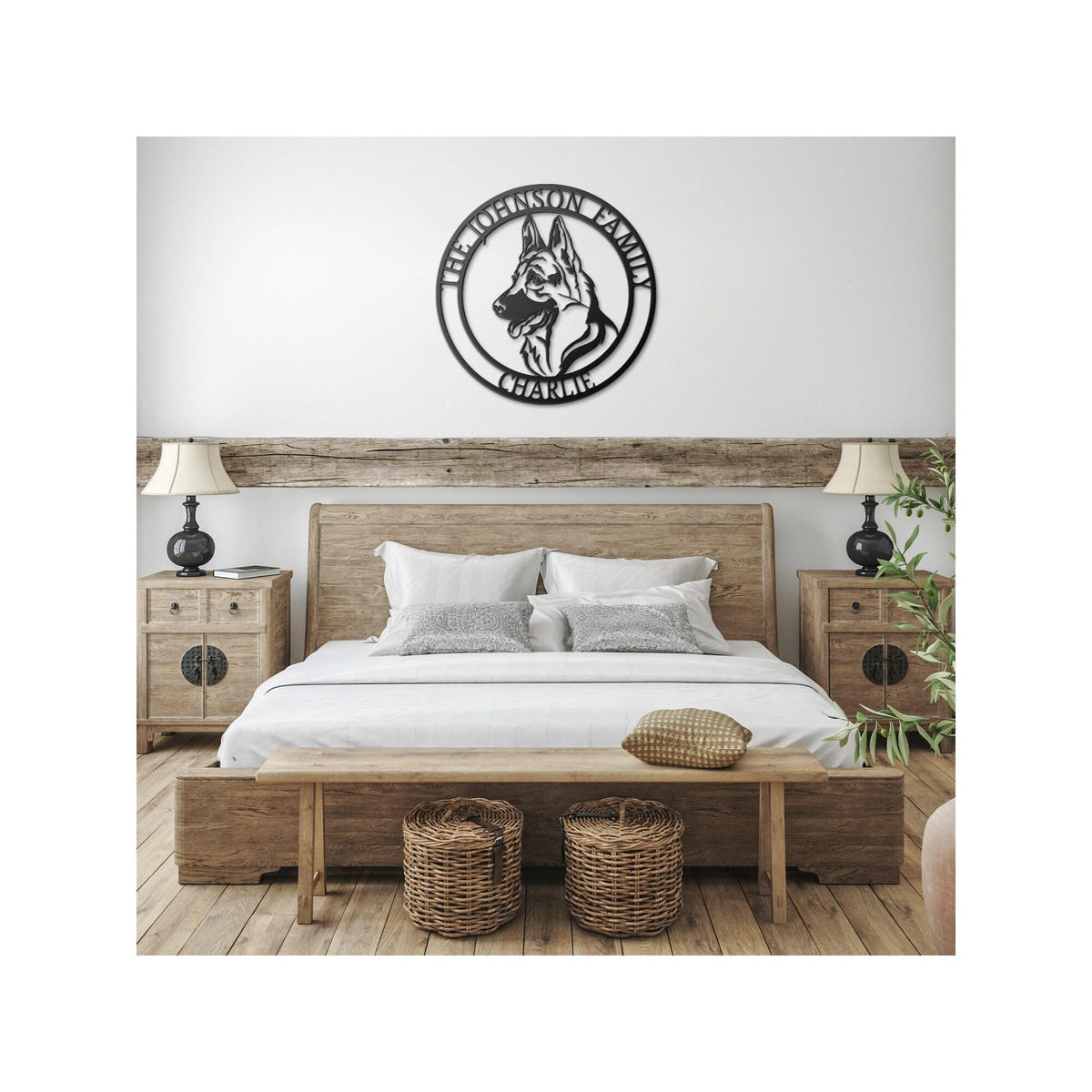 German Shepherd Metal Name Sign: Personalized Pet Spot Decor
